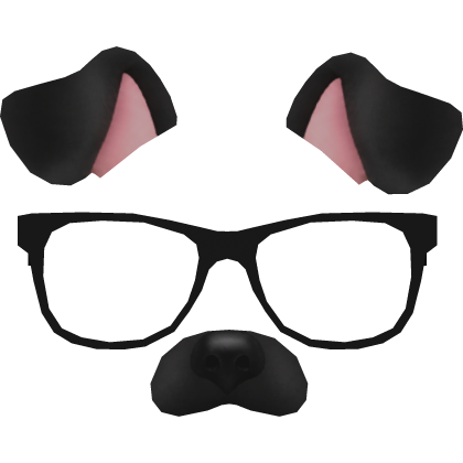  cute dog filter w glasses | black