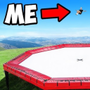 Jump Into Huge Trampoline
