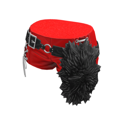 BB KPOP aespa Red Leather Belted Fur Shorts thumbnail