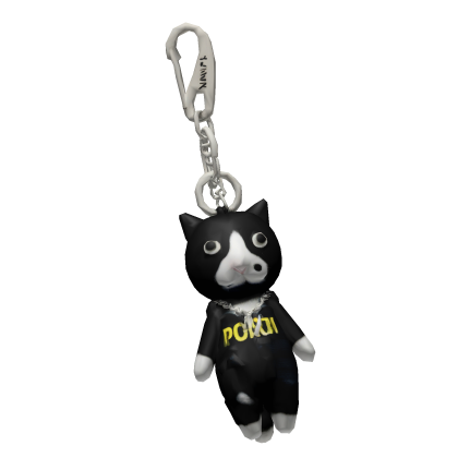 Silly Black Cat Plush Keychain