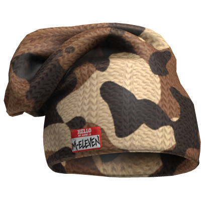 M11! - Oversized Brown Beanie Camo Roblox item