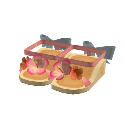 Summer Gyaru Tropical Flower Sandal Heels in Pink