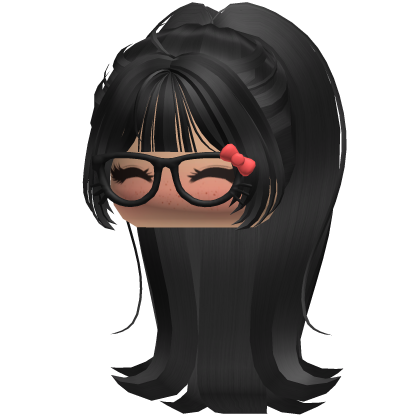 Y2K Kitty Cat Glasses Ponytail Hair 🐱 Roblox item