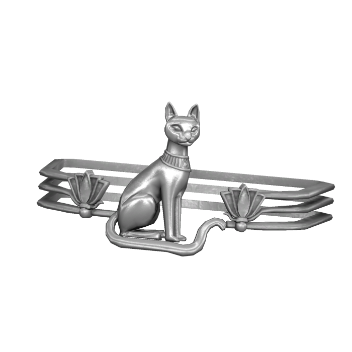 Silver Egyptian Cat Arm Bracelet (R)