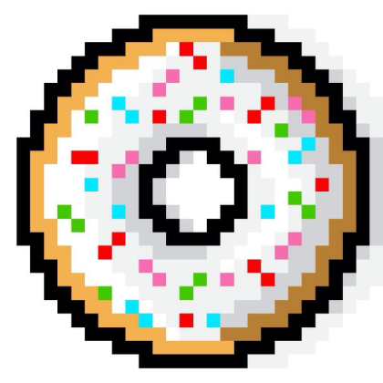 White donut pixel art Roblox decal