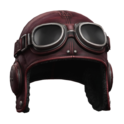 Red Vintage Aviator Helmet with Goggles