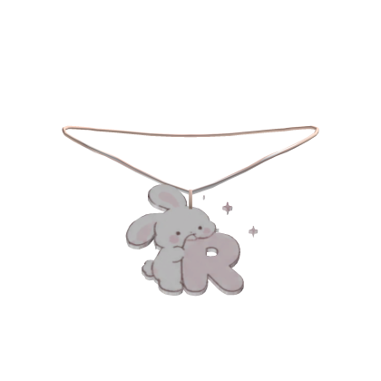 cute r pink bunny initial necklace 3.0