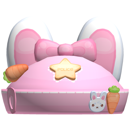 ♡ adorable pink police bunny hat