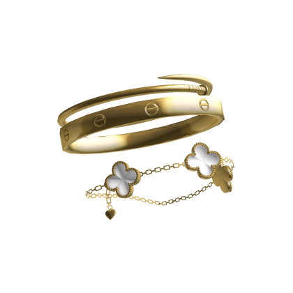 Left Gold Clover Nail Bracelet thumbnail