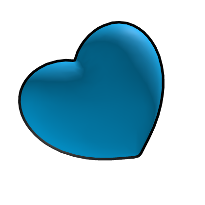 2D Heart Head (Blue)