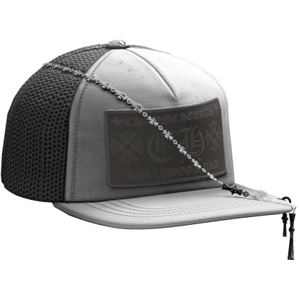 White Designer Tilted Cap