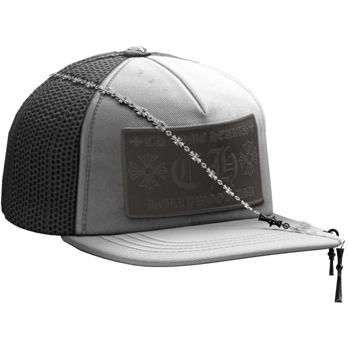 White Designer Tilted Cap