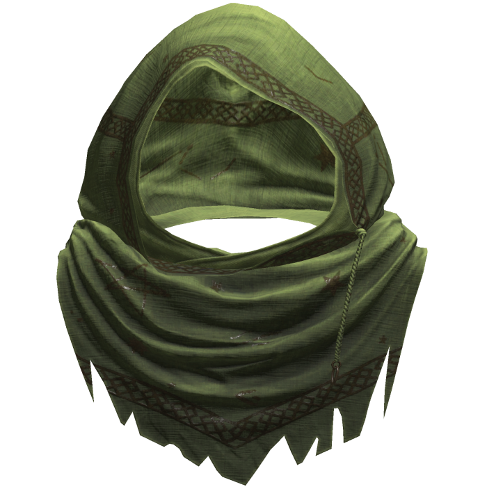 Green Sorcerer Distressed Rune Hood