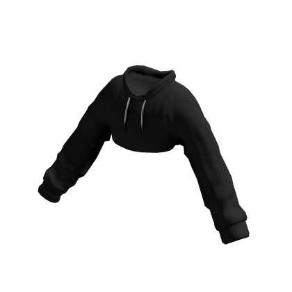 Black Cropped Oversized Hoodie