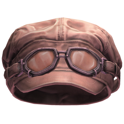 Pink Leather Aviator Hat with Goggles