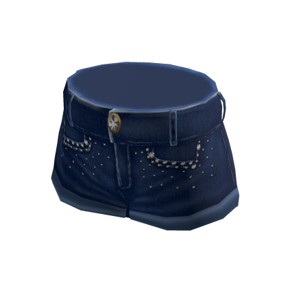 Short Jean Rhinestone Shorts - Dark Blue thumbnail