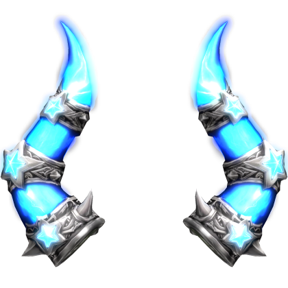 Emissive Glowing Frozen Ice Star Horns Blue