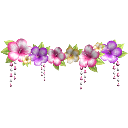 Tropical Colorful Hibiscus Floral Bead Waist Belt thumbnail