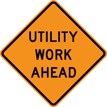 Utility Work Ahead Sign Roblox decal