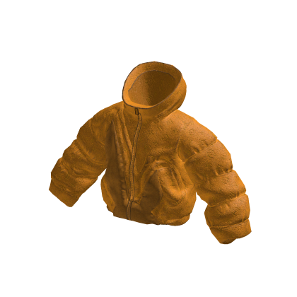Orange Hooded Puffer Jacket