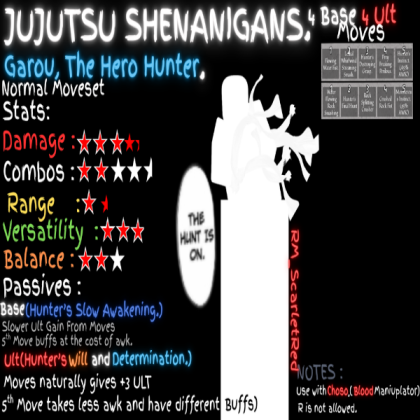Garou, The Hero Hunter. (JJS V2) Roblox decal