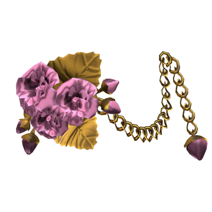 3.0 Pink & Gold Metal Rose Flower Waist Chain