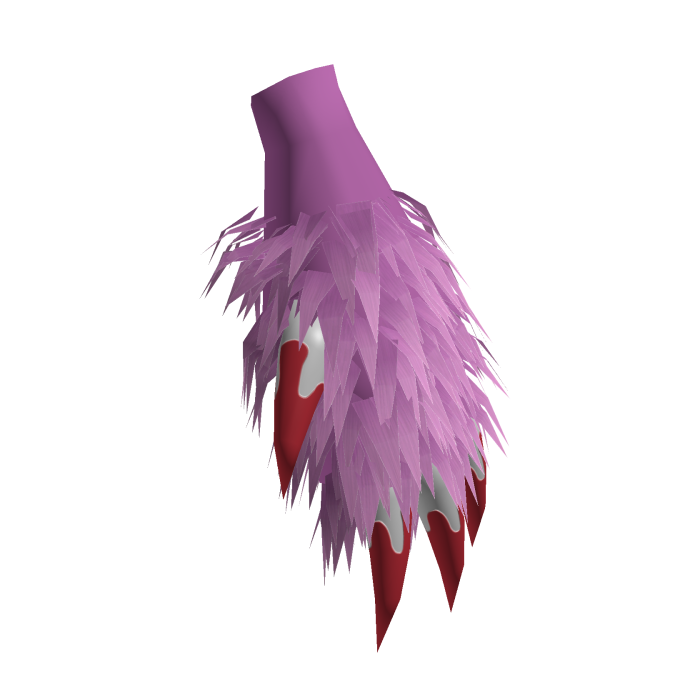 Furry Fur Monster Claw Left Pink