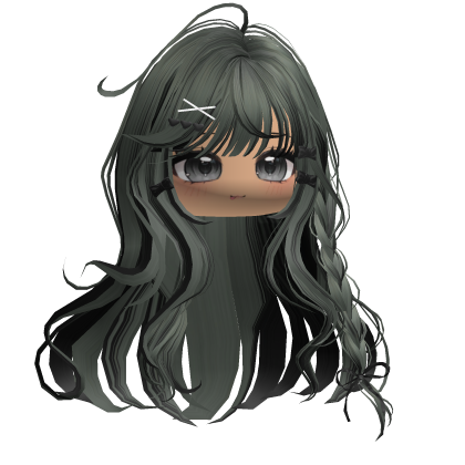 Shoujo Girl Braids w/ Bow Clips (Green&Black) Roblox item