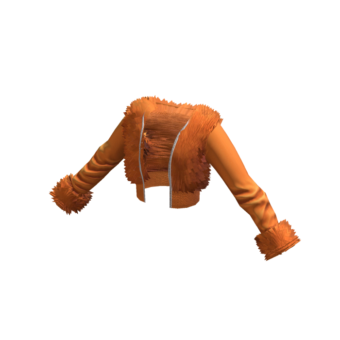 Orange Y2K Gyaru Fluffy Fur Crop Jacket • DD22