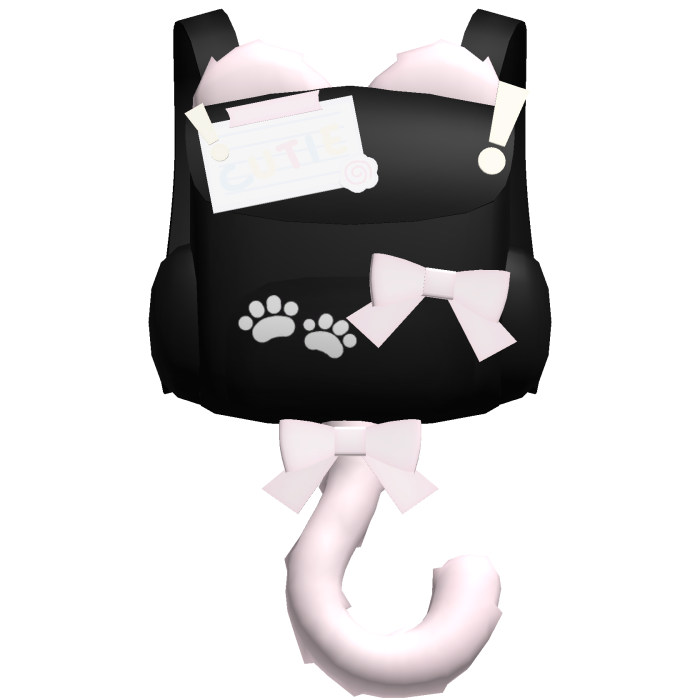 ♡ kawaii black kitty backpack w pink tail