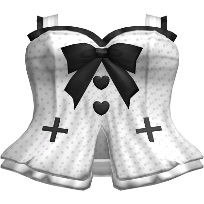 cute white black nurse doll bow corset dress ♡ Roblox item