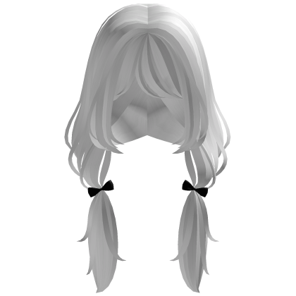 Loose Messy Low Pigtails White