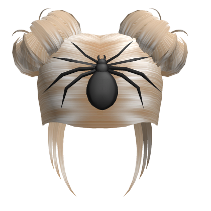 Messy Space Buns Hair w/ Spider (Blonde)