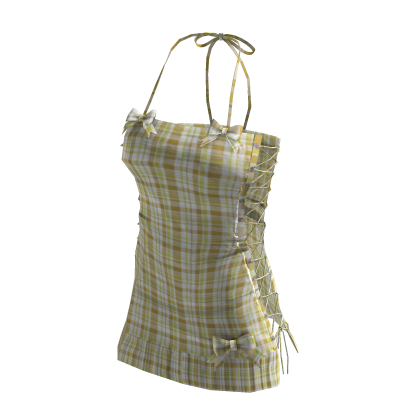 [FDDUGC]Y2K Grunge Apparel(yellow plaid) thumbnail