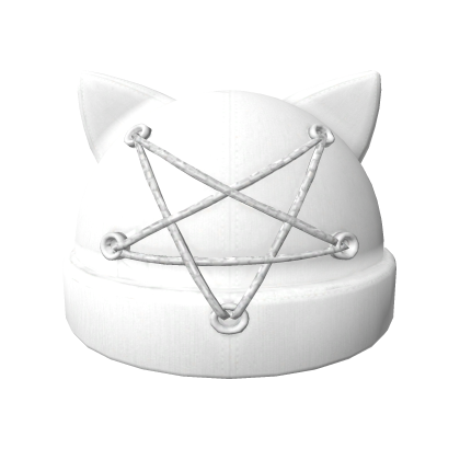 Japanese White Goth Pentagram Cat Beanie
