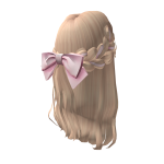 Blonde Hair With Pink Ribbon