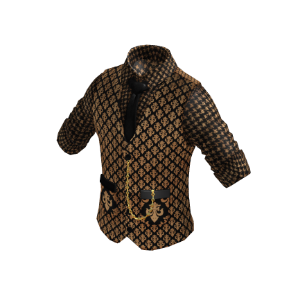 Luxury Waistcoat | Rolled up Shirt | Black & Gold