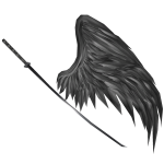 Right Grey Undead Angel Wing & Katana