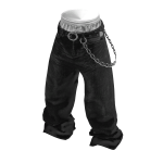 💗Y2K SAGGING JEANS WITH CHAIN BELT_BLACK