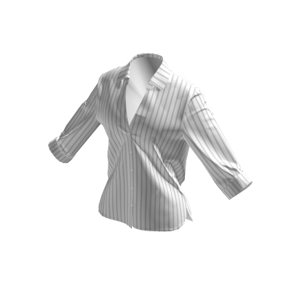 comfy white/grey striped summer blouse thumbnail