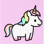 Unicorn rainbow flower team
