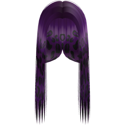 Purple Leopard Print Front-Swept Middle Part Hair