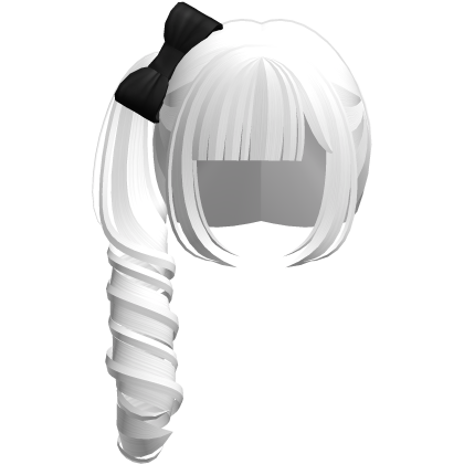 cute doll swirly side ponytail white Roblox item