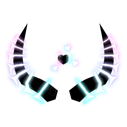 (Emissive) Glowing Blue/Pink Animated Heart Horns Roblox item