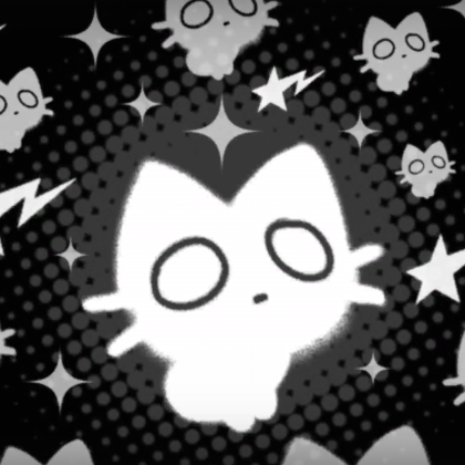 Black White Cat Emo Background