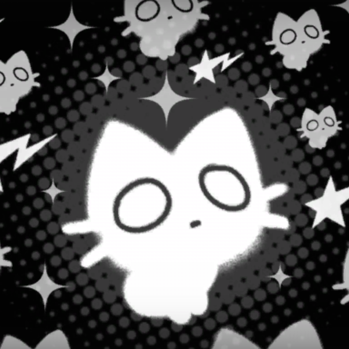 Black White Cat Emo Background