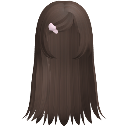 ♡ : sweet brown valentines long straight hair Roblox item