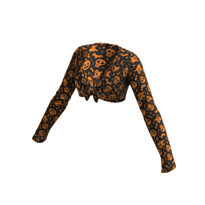 Pumpkin Halloween Tied Crop Top