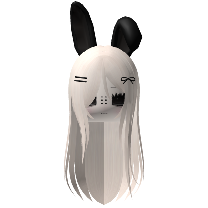 Emo Blonde Hair Girl w/ Bunny Ears Roblox item