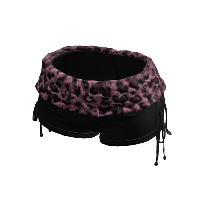 Black/Pink Y2K Leopard Trim Mini Shorts